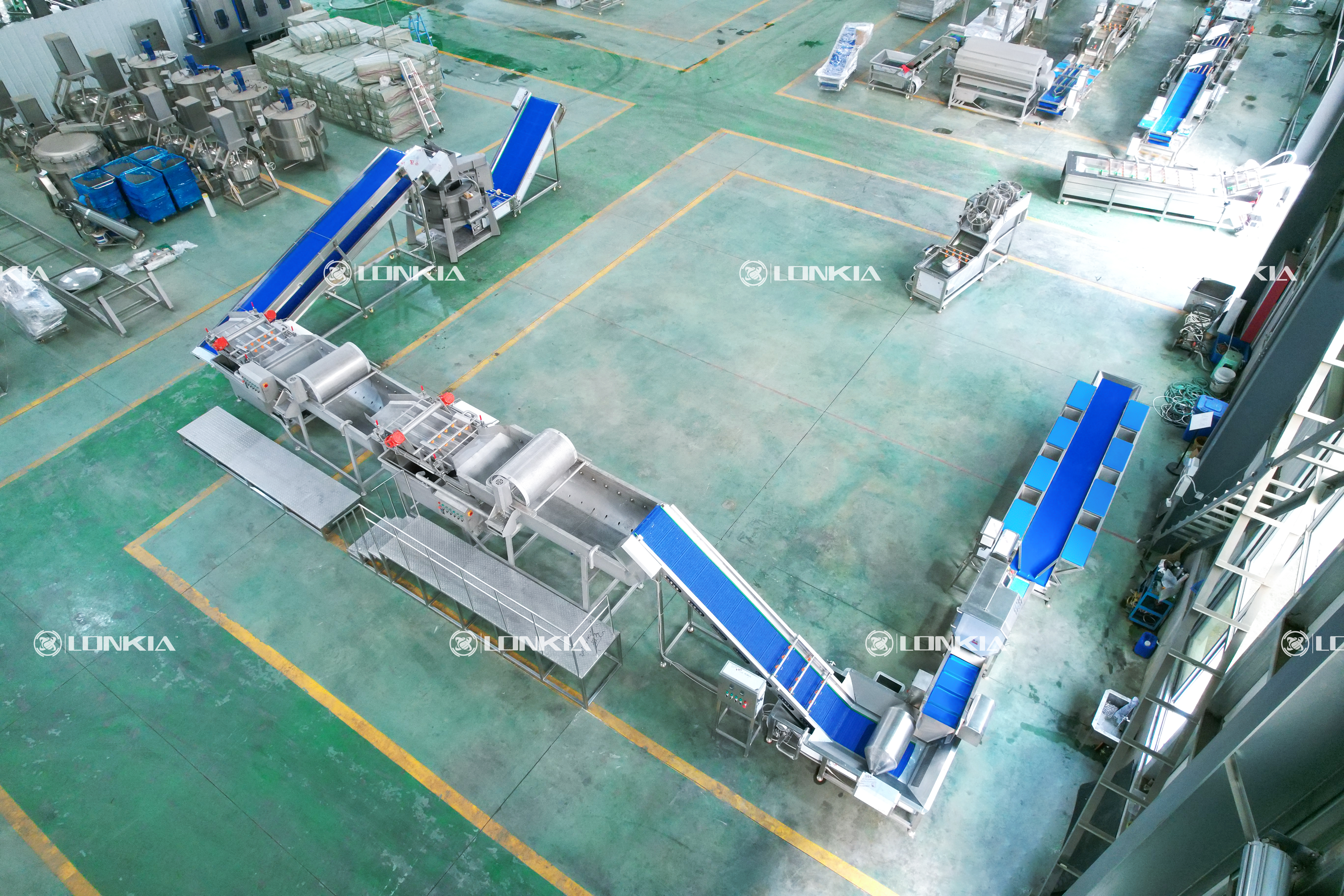 Fruit Vegetable Salad Washing-Cutting-Drying-Packaging Production Line Video