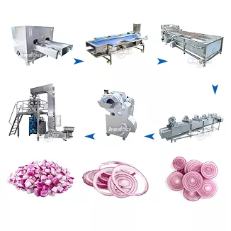 Peeled Onion Cutting Processing Line