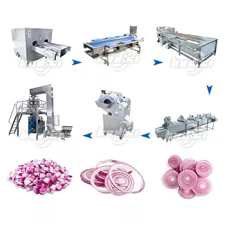 Peeled Onion Cutting Processing Line