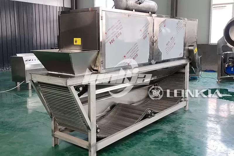 Dry peeling garlic machines