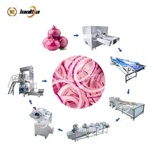 Peeled Onion Cutting Processing Line