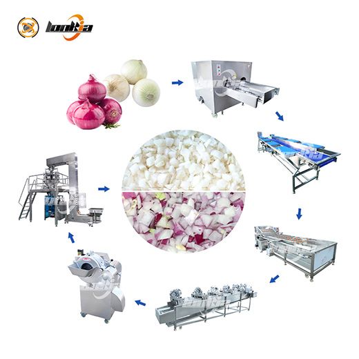 Peeled Onion Cutting Processing Line